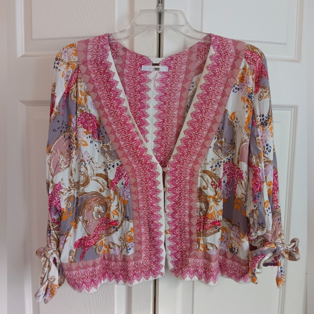 Free People Catch Me If You Can Boho Top in Ivory. Size S. - Picture 5 of 12